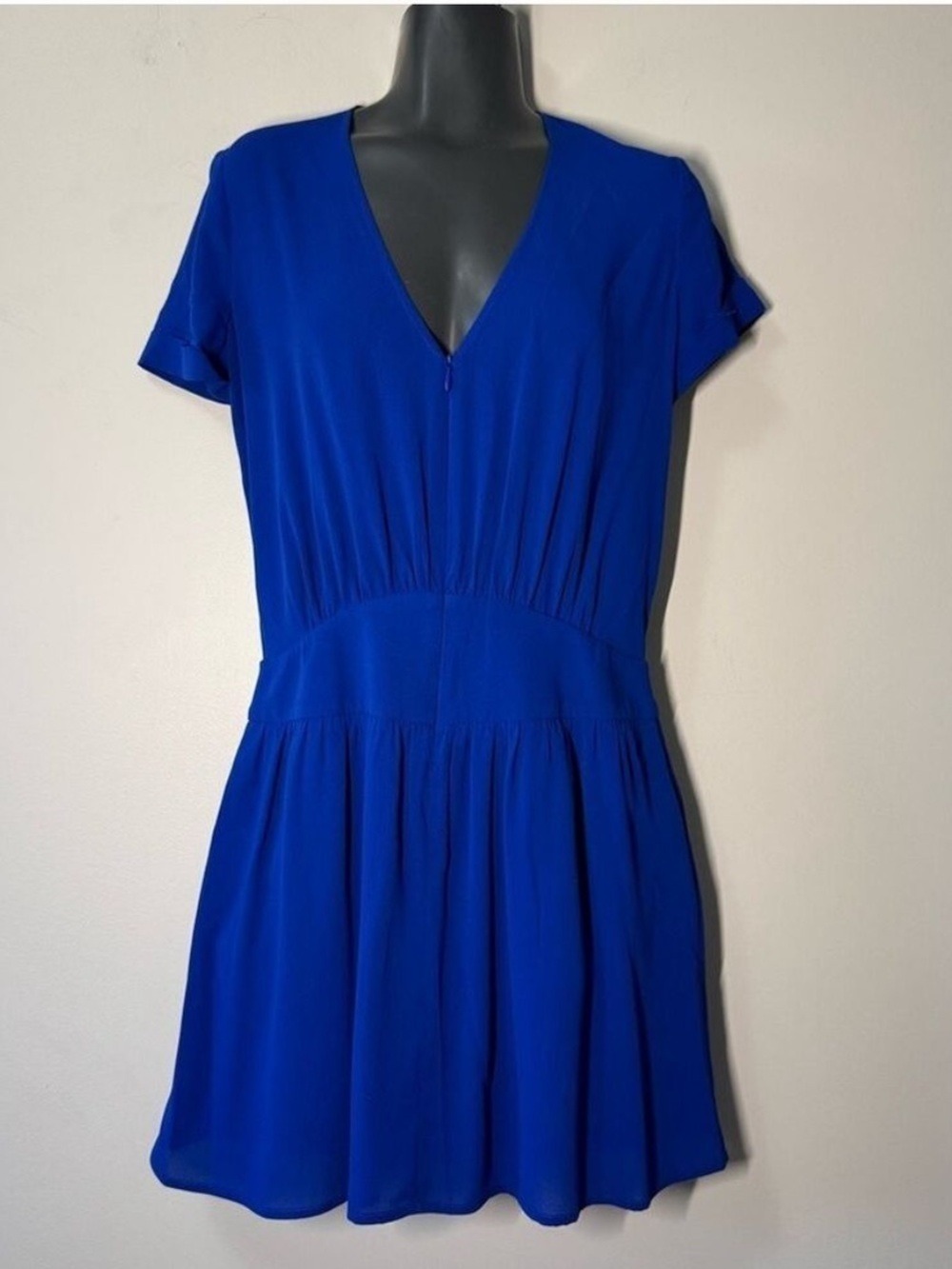 ba&sh Blue Asymmetrical Short Sleeve Tunic Dress size 0